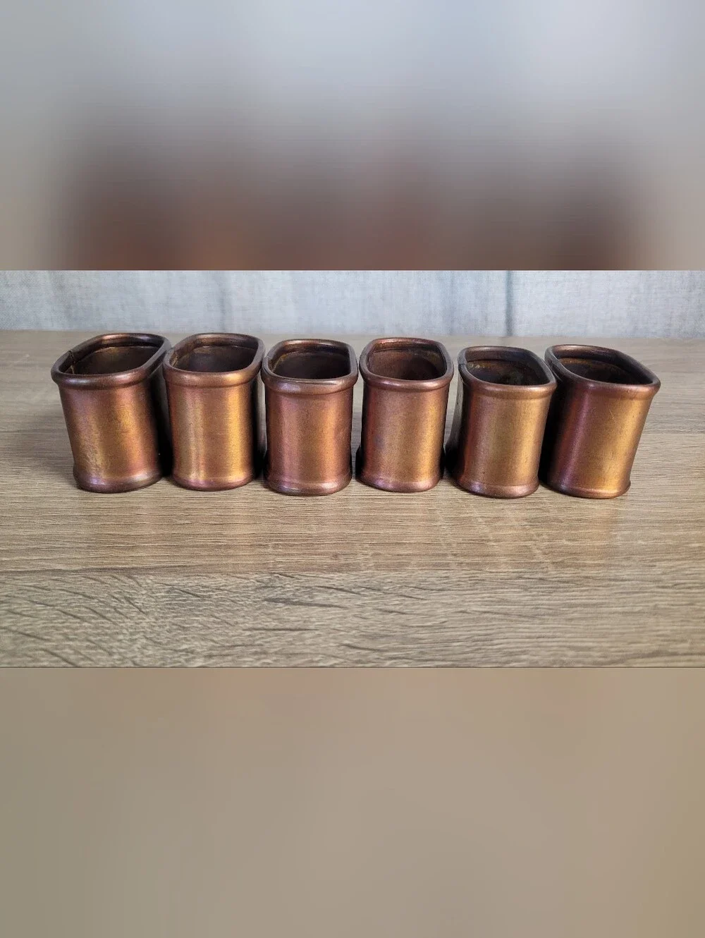 Copper Napkin Rings Set of 6 - Warm Gold Home Rustic Accent
